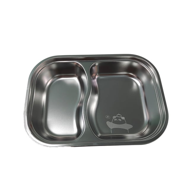 Aihimol Stainless Steel Divided Plates Tray,Compact Serving Platter, Dinner Snack, Camping Dishes