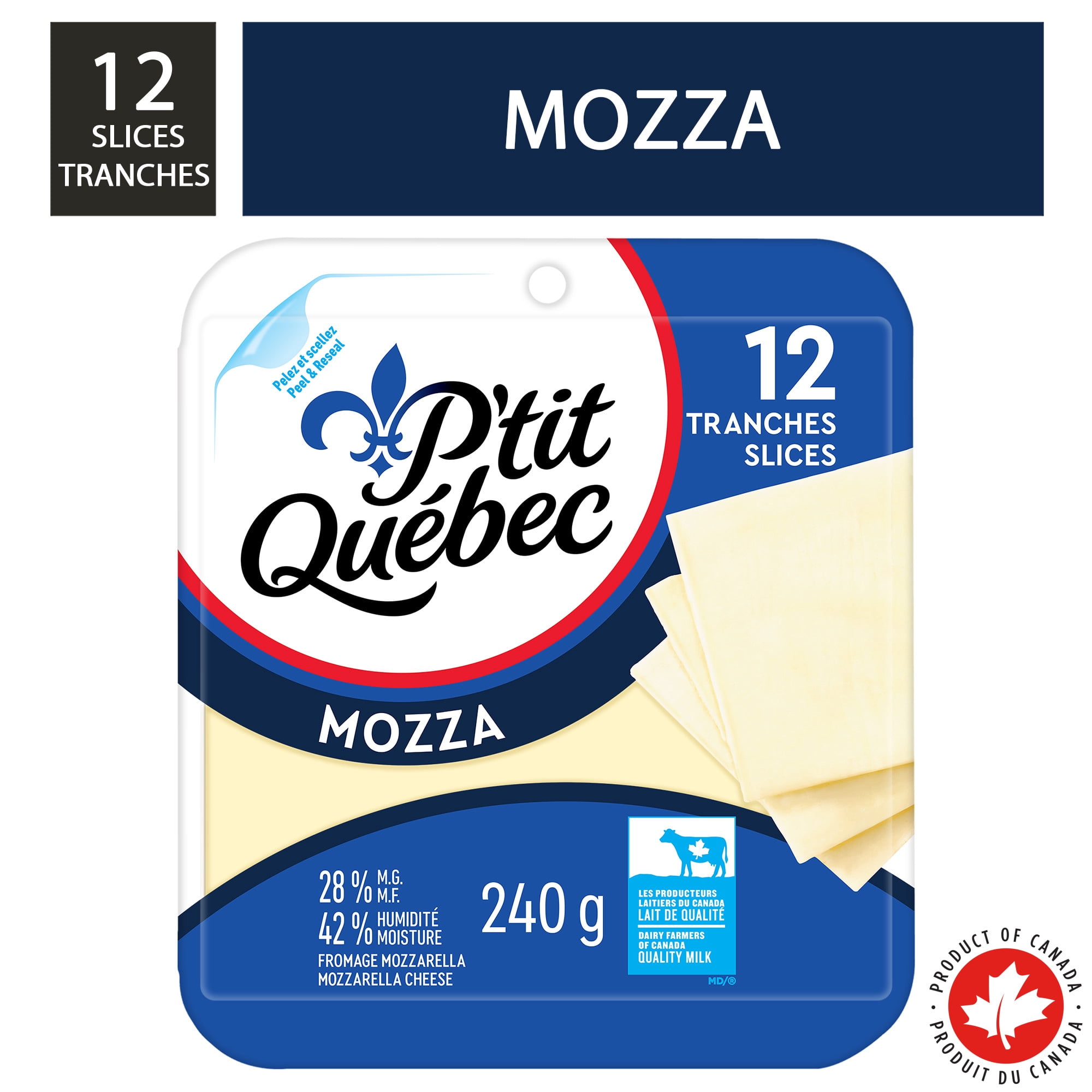 P'tit Quebec Natural Mozzarella Cheese Slices