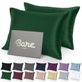 thumbnail image 1 of Bare Home Satin Pillowcase Set - Luxury Pillowcases - Soft and Smooth - Breathable - Zipper Closure - Standard, Forest Green, 1 of 8