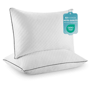 MARNUR Queen Bed Pillows Set of 2, Luxury Hotel Quality Down Alt with Removable Washable Bamboo Cover, Medium Firm Cooling Support for Side & Back Sleepers, Neck Pain Relief, OEKO-TEX Certified
