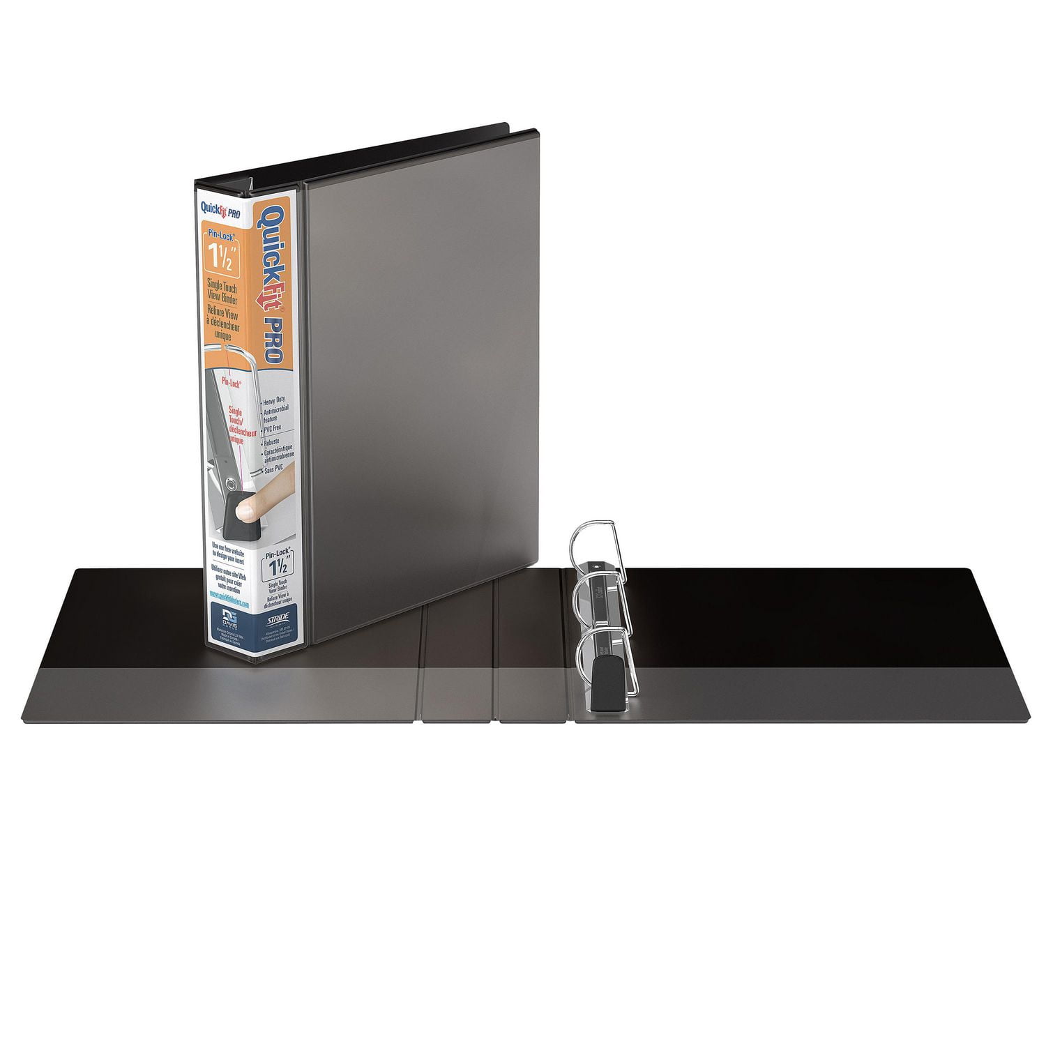 QuickFit Anneaux en D Pin-Lock, 1.5 po, à déclencheur unique, verrouillables, prévenant l'écartement paquet de 6