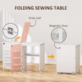 thumbnail image 4 of HOMCOM Folding Sewing Table Mobile Sewing Machine Cabinet with Shelf White, 4 of 10