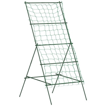 Outsunny Treillis de Concombre à Cadre en A Ajustable pour Plantes Grimpantes