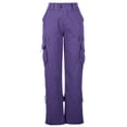 thumbnail image 4 of Jsaierl Pantalon Cargo de Randonnée pour Femmes à Jambe Grand, Taille Élastique, Bouton, Pantalon Décontracté, Couleur Unie, Pantalon de Jogging de Randonnée avec Poches à Rabat, 4 of 6