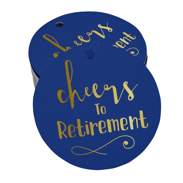 Inkdotpot Lot de 50 Étiquettes en Papier Doré Véritable pour Cheers To Retirement