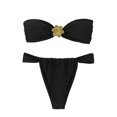 thumbnail image 2 of LYMAYTER Two-Piece Bikini Metal Ring Halter Swimsuit for Womens Beach Swimsuit Set for XS-L, 2 of 10