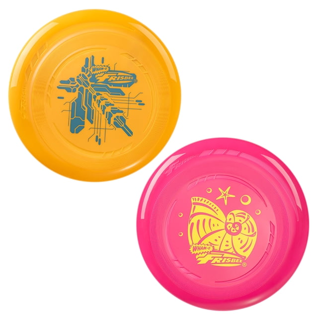 Wham-O Frisbee Go 2 Pack Flying Disc, 9 Inch Lightweight Toy Set for Beginners Outdoor Beach Park Backyard Game - 70g