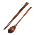 thumbnail image 1 of RKSTN Spoon fork Wooden Spoon And Chopsticks Set Long Handled Spoons, Chopsticks, Tableware, Reusable Tableware, Combination Utensils For Eating Food, Home Kitchen Or Restaurant, 1 of 7