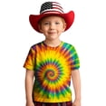 thumbnail image 2 of Hauts et T-Shirts pour Filles - T-Shirt Graphique à Manches Courtes Imprimé Tourbillon Col Rond Décontracté Confortable pour Usage Quotidien pour Tout-Petits et Enfants 2-13 Ans, 2 of 4
