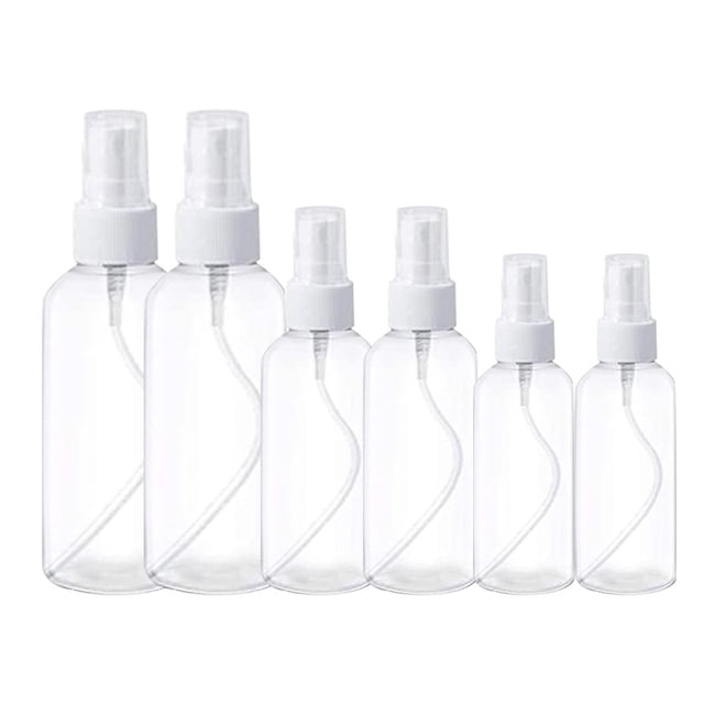 Oleegame 1PC Bottle Spray Transparent Small Bottle 30/50/100ML Empty Spray Plastic 6PCS Kitchen,Dining Bar Clear