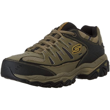 Skechers Espadrille à Lacets AFTER BURN M.FIT en Mousse Mémoire pour Homme, Galet/noir/galet, 10.5 4E US