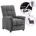 thumbnail image 1 of vidaXL Electric Recliner Chair Light Grey Fabric, 1 of 5