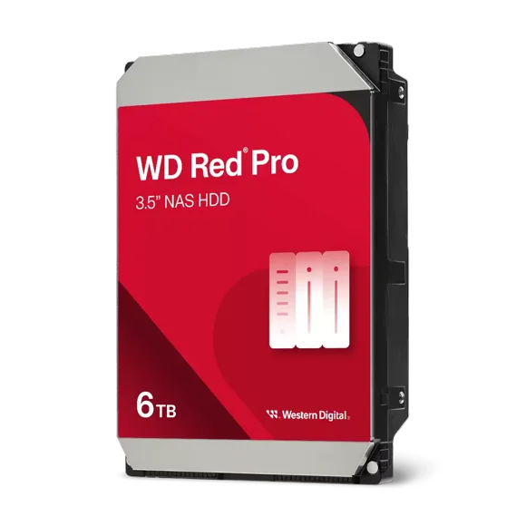 Western Digital 6TB WD Red Pro NAS SATA HDD, 3.5" Internal Hard Drive HDD, 7200 RPM, 256MB Cache, CMR - WD6005FFBX