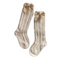 thumbnail image 3 of Kmbangi Infant Girl Medium Tube Socks, Bowknot Cut Out Solid Color Stockings, 3 of 3