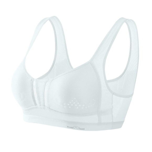 Xfvqtps Bras for Women Mesh Hollow out Breathable No Underwire Standard Strap Solid Color Bras for Everyday Light Blue