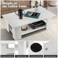 thumbnail image 3 of Costway Table Basse à 2 Niveaux Moderne, Table de Centre Cocktail avec Tablette de Rangement pour Salon, 3 of 10
