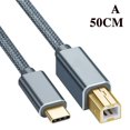 thumbnail image 4 of HLONK 19.6” USB Type-C to USB B 2.0 Printer Cable  Grey, 4 of 9