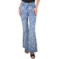 thumbnail image 1 of Jeans Décontractés Extensibles Taille Haute à Étoiles et Pattes d'Éléphant pour Femmes Juniors, 1 of 5