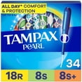 thumbnail image 1 of Tampax Pearl Tampons Multipack, with LeakGuard Braid, Regular/Super/Super Plus Absorbency, Unscented, 1 of 23