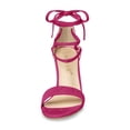 thumbnail image 2 of BLISSFUL STEP Sandales pour Femmes Unies d'Été à Talons Blocs à Lacets Rose Vif 7, 2 of 8