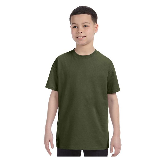 Jerzees Big Boy's Rib Collar Tear Away Label T-Shirt, Style 29B