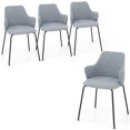 thumbnail image 1 of Gymax 4 PCS Dining Chairs Set of 2 w/ Curved Backrest Wide Seat & Armrests Durable Frame Gray, 1 of 10
