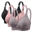 thumbnail image 1 of Timegard 3pc Plus Size Bras for Women Wireless Adjustable Strap Full Support Breathable Everyday Bra, 1 of 5