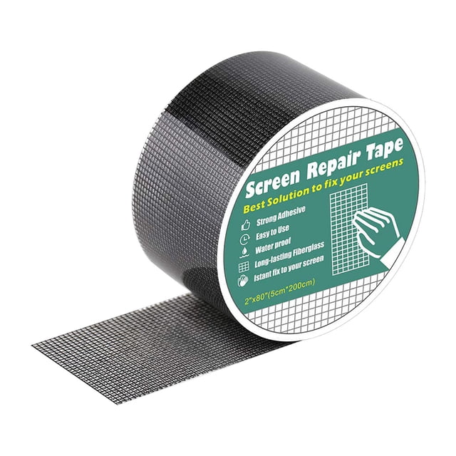 Meitianfacai Ruban de Réparation Anti-Insectes pour Moustiquaire de Porte et Fenêtre, Patch Adhésif pour Réparation d'Écran de Porte et Fenêtre, Ruban de Réparation d'Écran, Autocollant de Réparation d'Écran