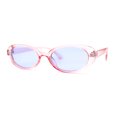 thumbnail image 3 of SA106 Womens Simple Classical Oval Thin Plastic Sunglasses Pink Blue, 3 of 4