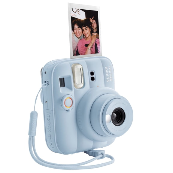 Refurbished Fujifilm 16963101 Instax Mini 13 Instant Film Camera with Built-In Selfie Mirror, Close-Up Mode, Automatic Exposure and Flash Control, Frost Blue