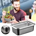 thumbnail image 1 of Oleegame 1PC Kids Snack Boxes For School Stainless Steel Bento Box 304 Stainless Steel Snack Food Containers Metal Bento Box For Kids & Adults Silver, 1 of 7