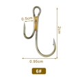 thumbnail image 1 of Bgsha 20pcs Double Fishing Hook High Steel Golden Barbed Hook Zander Fishhooks, 1 of 7