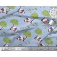 thumbnail image 2 of Soimoi Moss Georgette Fabric Tree & Dog Kids Print Sewing Fabric Yard 42 Inch Wide, 2 of 3
