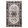 thumbnail image 1 of JML Area Rug 5'x7' Retro Accent Non-Slip Indoor Carpet Khaki & Navy Floral Foldable Rugs for Living Room Bedroom Office Home Decor, 1 of 5