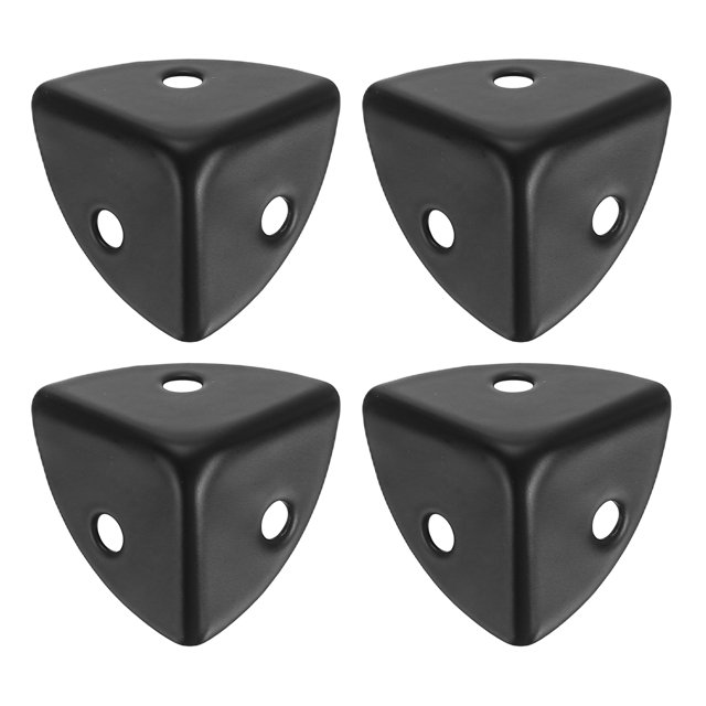 Uxcell 4 Pack Decorative Box Corner Cover, 18mm Metal Edge Guard, Furniture Corner Edges Protector, Black
