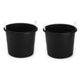 thumbnail image 1 of Homz Seau de Rangement Utilitaire en Plastique de 17 Gallons avec Poignée en Corde, Noir, Lot de 2, 1 of 7