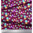thumbnail image 1 of Soimoi Pink polyester Crepe Fabric Insect & Floral Clip Art Print Fabric by The Yard 52 Inch Wide, 1 of 2