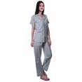 thumbnail image 3 of Moomaya Pyjama pour Femmes Ensemble de Pj Chemise de Pyjama en Coton Imprimé à Boutons Tenue de Nuit, 3 of 6