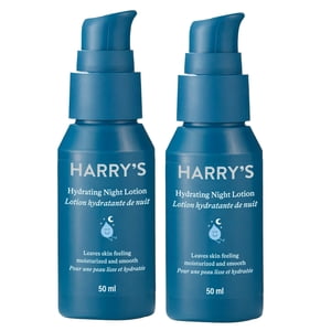 Harry's Hydrating Lotion de nuit - L'humidité de nuit rajeunissante pour les hommes - Crème pour le visage de Niacinamide - Dermatologue testé - Crème pour le visage au lit... 1.7 oz - paquet de 2