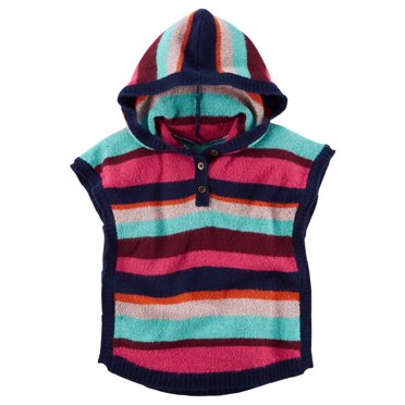Carter's Poncho à Capuchon Rayé pour Petites Filles, 4T