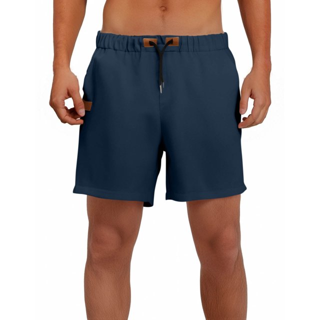 EOYWHK Mens Workout Shorts Cotton Linen Athletic Gym Shorts Elastic Waist Drawstring with Pockets