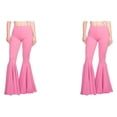 thumbnail image 4 of Maytalsory Pantalon Pattes d'Éléphant Polyvalent en Coton pour Femmes avec Ajustement Extensible Taille Haute Pantalon Pattes d'Éléphant Rose TTG 2Ensemble, 4 of 6