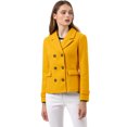 thumbnail image 2 of INSPIRE CHIC Caban Court d'Hiver pour Femme à Revers Cranté en V, Double Boutonnage, 2 of 6