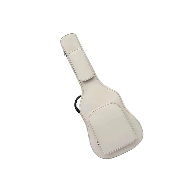 kurtrusly Acoustic Guitar Bag with Pockets Backpack Adjustable Shoulder Strap for Bass Beige