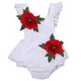 thumbnail image 1 of Newborn Baby Girls 3D Flower One-Pieces Romper Bodysuit Jumpsuit Outfits Sunsuit, 1 of 4
