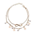 thumbnail image 1 of Leaves & Heart Anklet Foot Chain Boho Beach Beads Silver plated, 1 of 9