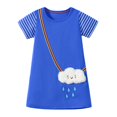 thumbnail image 1 of Robe d'Été pour Filles, Robes Trapèze pour Fille, Manches Courtes, Robes à Motif pour Filles, Robe de Princesse pour Fille, 1 of 7