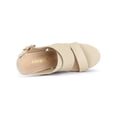 thumbnail image 4 of BLISSFUL STEP Sandales pour Femmes à Talons Compensés à Plateforme avec Bride à la Cheville Sandales Beige 7, 4 of 7