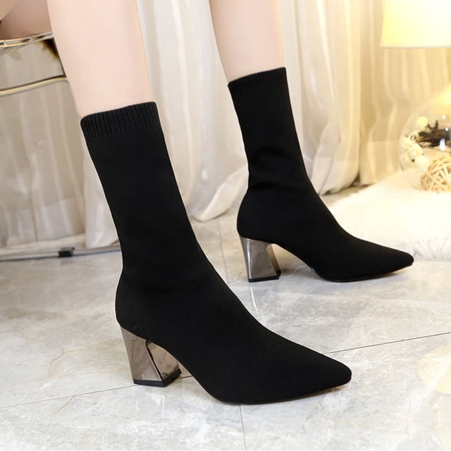LSLJS High Heel Sandales pour Femmes Sandales pour Dames Bottes Ajustées Bottes Simples Bottines Élégantes, Bottes Mi-Mollet pour Femmes, Bottes pour Femmes