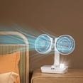 thumbnail image 1 of Cagogo under $5 Desktop Fan, USB Rechargeable Dual Head Desktop Fan, Wall Mountable Mini Fan with LED Light, Quiet Oscillating Fan, Office Desk Cooling Fan, Portable Battery Operated Fan, 1 of 9